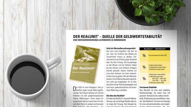 Der RealUnit® - Quelle der Geldwertstabilität